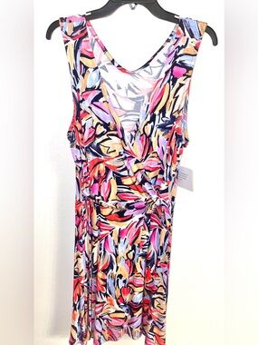 Stella + Ginger Multicolor Floral Wrap-Style Sleeveless Dress Size XL